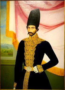 Jalal al-Din Mirza, son of Fath-Ali Shah, attributed to Abu'l-Hasan Ghaffari, Sani' al-Mulk, Iran, probably Tehran, dated May 1859 AD, oil on canvas - Arthur M. Sackler Gallery - DSC05312