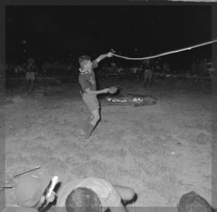 Jamboree 1963 te Marathon Griekenland Padvinders uit Texas demonstreerden met z, Bestanddeelnr 915-4246