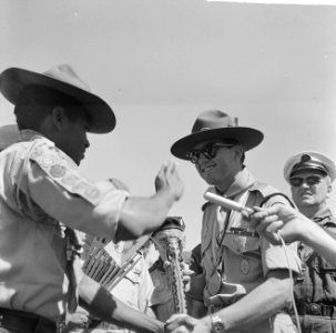 Jamboree 1963 te Marathon Griekenland De enige Surinamer in het kamp gaf de pri, Bestanddeelnr 915-4282