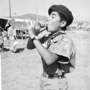 Jamboree 1963 te Marathon Griekenland Japanse padvinders in hun kamp, Bestanddeelnr 915-4208