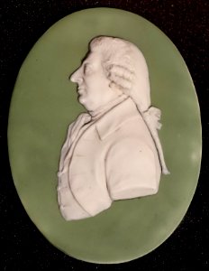 James 'Athenian' Stuart, 1785, white jasper with green dip, white relief - Wedgwood Museum - Barlaston, Stoke-on-Trent, England - DSC09573