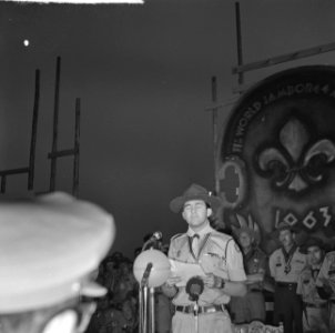 Jamboree 1963 te Marathon Griekenland Openingsrede prins Constantijn, Bestanddeelnr 915-4266