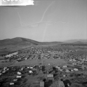 Jamboree 1963 te Marathon Griekenland Overzicht en Jamboreekamp vanuit helicopt, Bestanddeelnr 915-4403