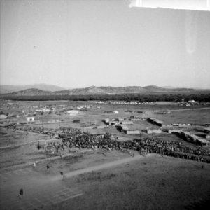 Jamboree 1963 te Marathon Griekenland Overzicht en Jamboreekamp vanuit helicopt, Bestanddeelnr 915-4401