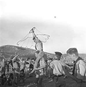 Jamboree 1963 te Marathon Griekenland Hollandkamp in Nederlands kamp oa met D, Bestanddeelnr 915-4198