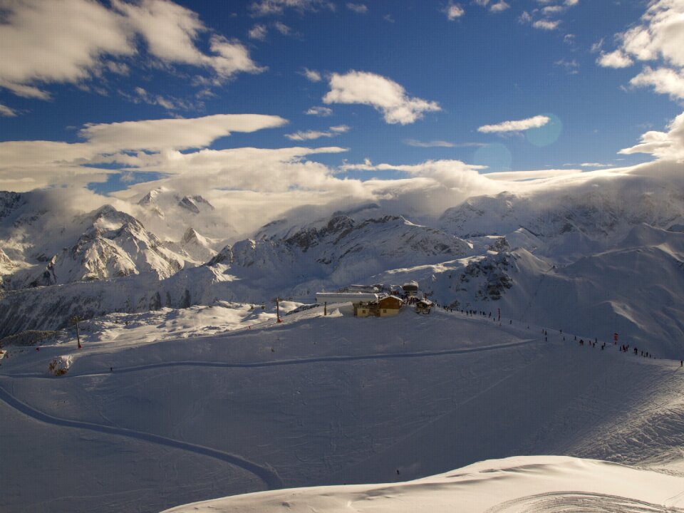 Clouds mountain landscape skiing