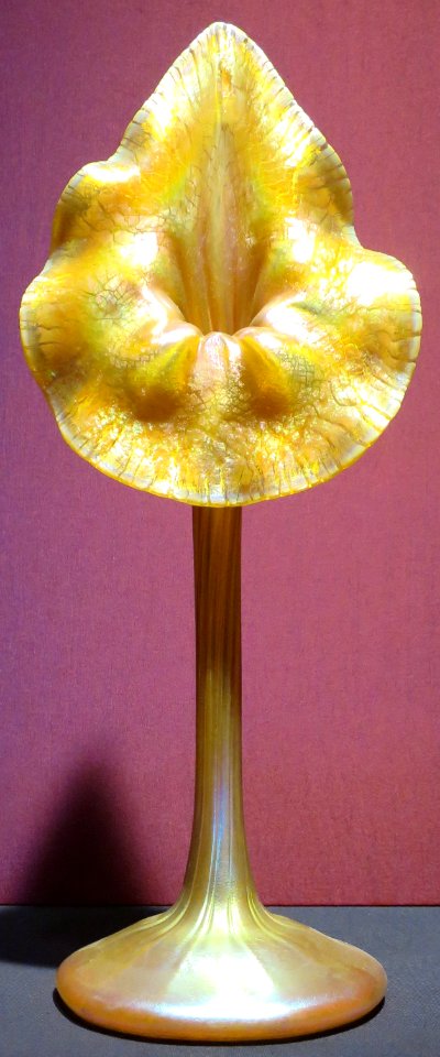 Jack-in-the-pulpit vase, Tiffany Studios, blown glass, early 20th century, Dayton Art Institute