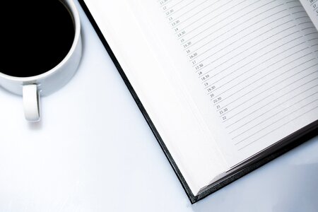 Coffee cup page lines photo
