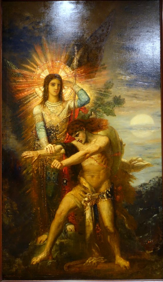 Jacob and the Angel, by Gustave Moreau, 1874-1878, oil on canvas - Fogg Art Museum, Harvard University - DSC01254
