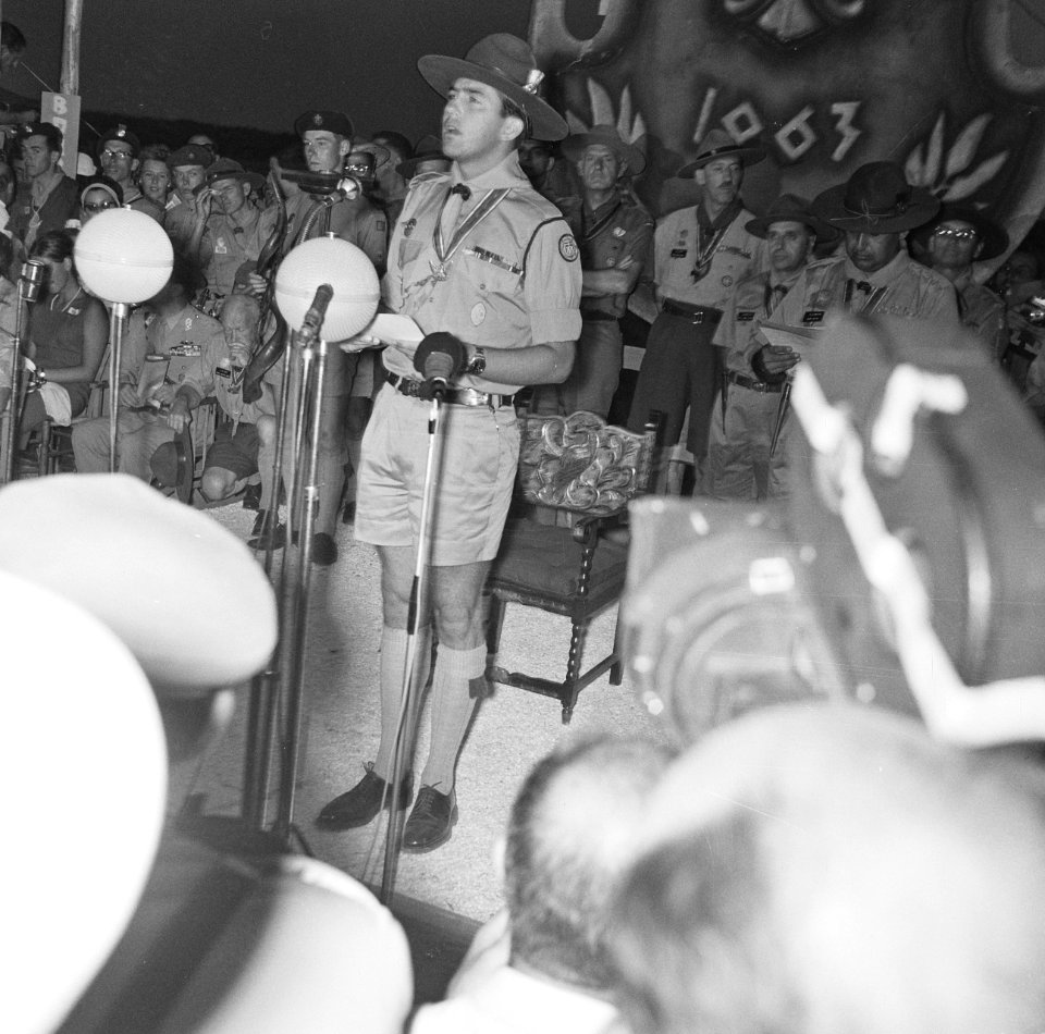 Jamboree 1963 te Marathon Griekenland Openingsrede prins Constantijn, Bestanddeelnr 915-4265