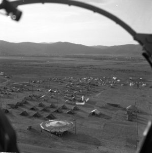 Jamboree 1963 te Marathon Griekenland Overzicht en Jamboreekamp vanuit helicopt, Bestanddeelnr 915-4397