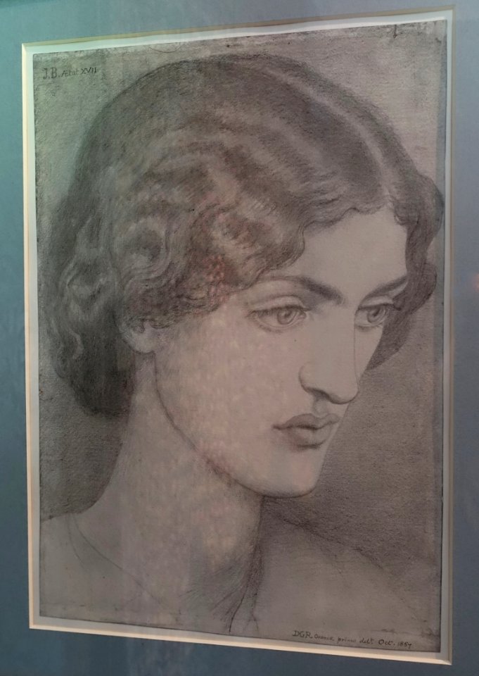 Jane Morris by Dante Gabriel Rossetti, 1857, pencil - Kelmscott Manor - Oxfordshire, England - DSC00011