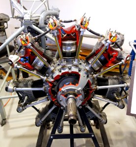 Jacobs R-755 7-cylinder air cooled radial engine - Hiller Aviation Museum - San Carlos, California - DSC03067
