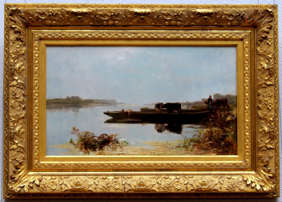 Jacobus Hendricus Maris (1837-1899), De veerpont, 1870, Olieverf op doek