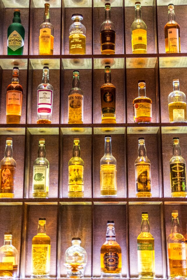 Bottles glass alcoholic