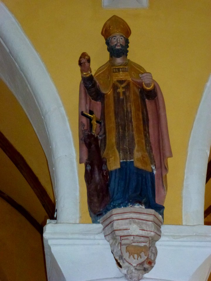 Jandun (Ardennes) église Notre-Dame, statue d'évêque B