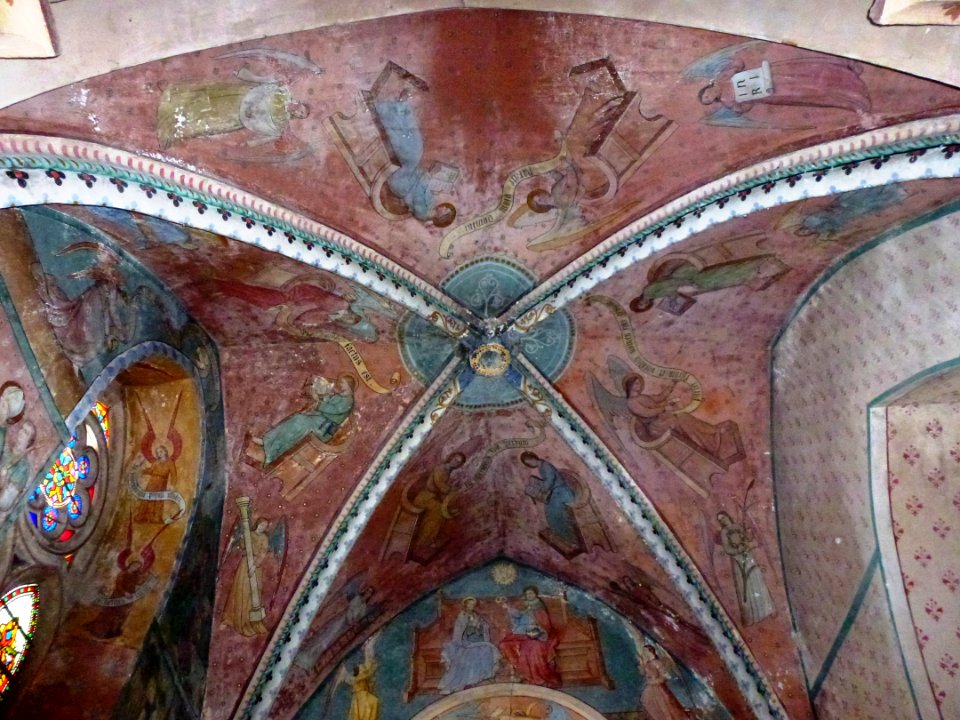 Jandun (Ardennes) église Notre-Dame, fresque du plafond
