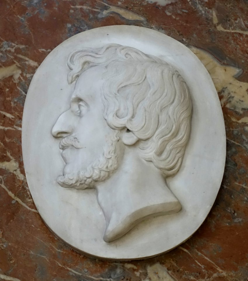 Jacobi Sturm memorial, portrait medallion - Église Notre-Dame-de-la-Chapelle - Brussels, Belgium - DSC07780