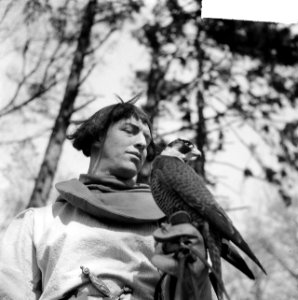Jacoba van Beieren in De Keukenhof te Lisse. Valkenier, Bestanddeelnr 934-5307