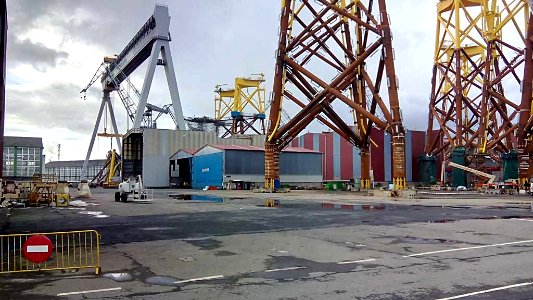 Jackets under construction Navantia Fene Spain