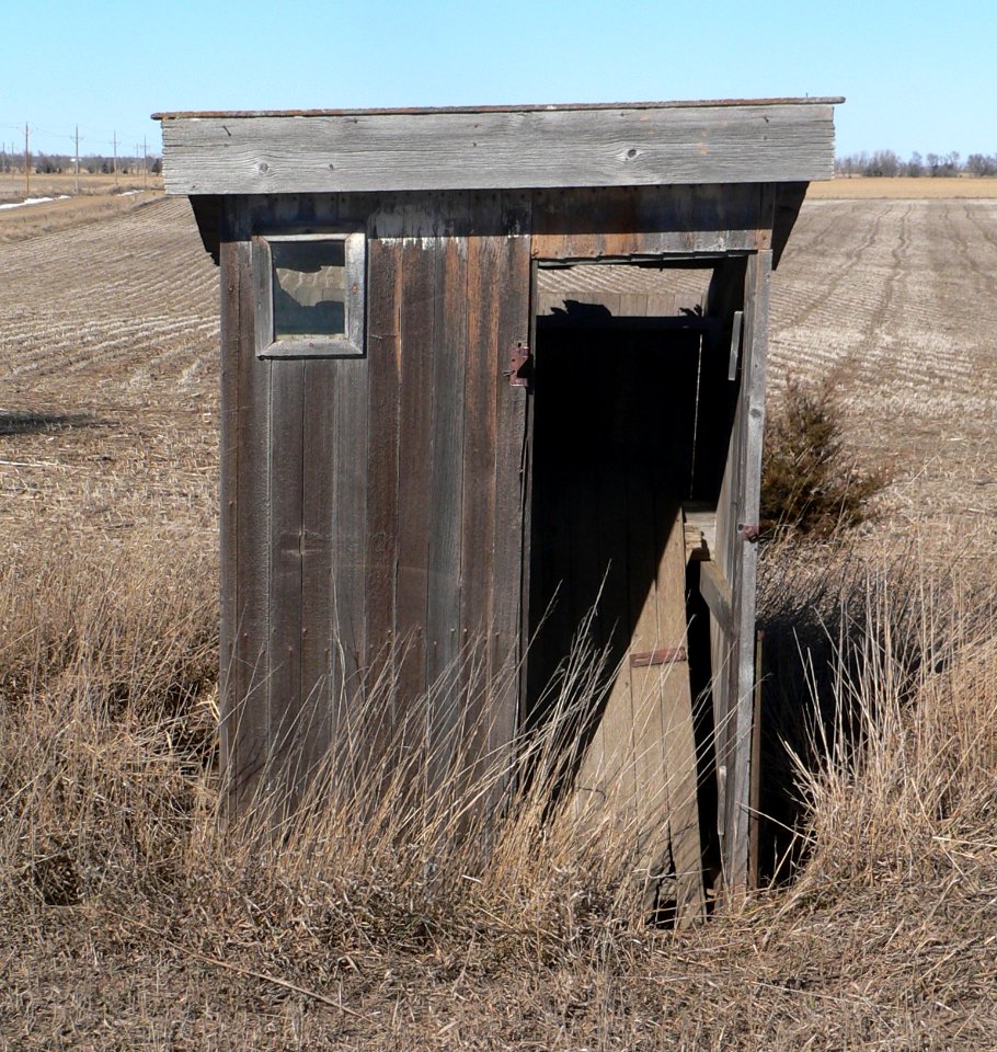 Jacobson School (Charles Mix Co) outhouse from S 1