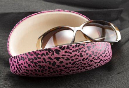 Sunglasses glasses cup pink glasses container photo