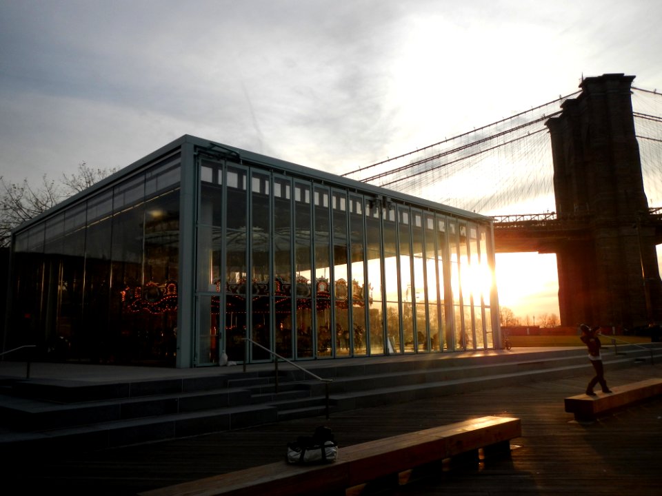 Janes Carousel Bklyn sunset jeh