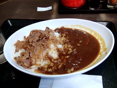 Japanese curry with shredded beef of Nakau photo