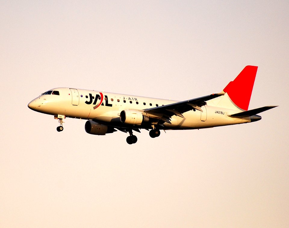 J-Air Embraer 170STD (JA218J) landing at Tokyo International Airport
