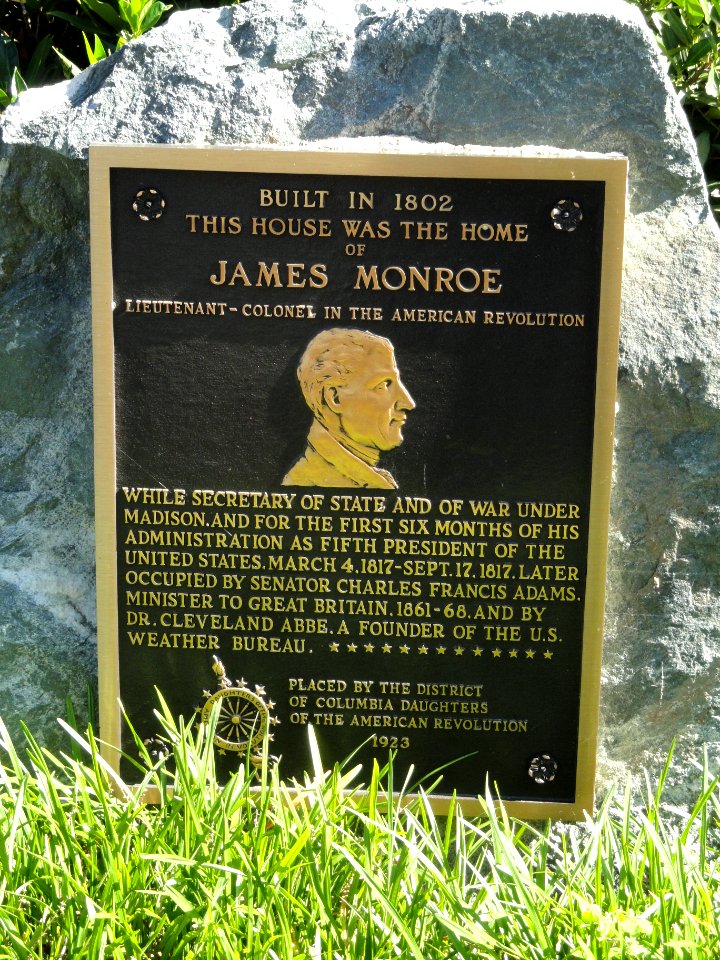 James Monroe plaque - Cleveland Abbe House - DSC00977
