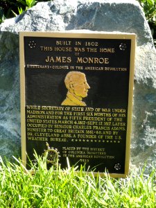 James Monroe plaque - Cleveland Abbe House - DSC00977