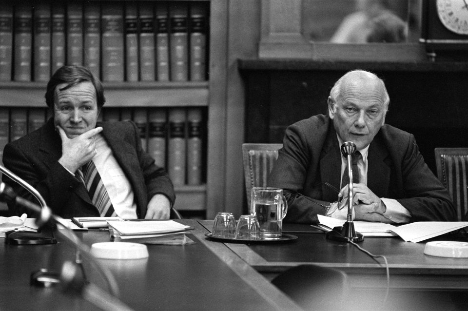 Jan Terlouw (D66, links) en Joop den Uyl (PvdA, rechts), Bestanddeelnr 931-8378