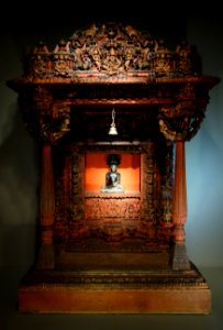 Jain shrine, Patan, Gujarat, India, early 17th century, painted and gilded wood - Cincinnati Art Museum - DSC03243