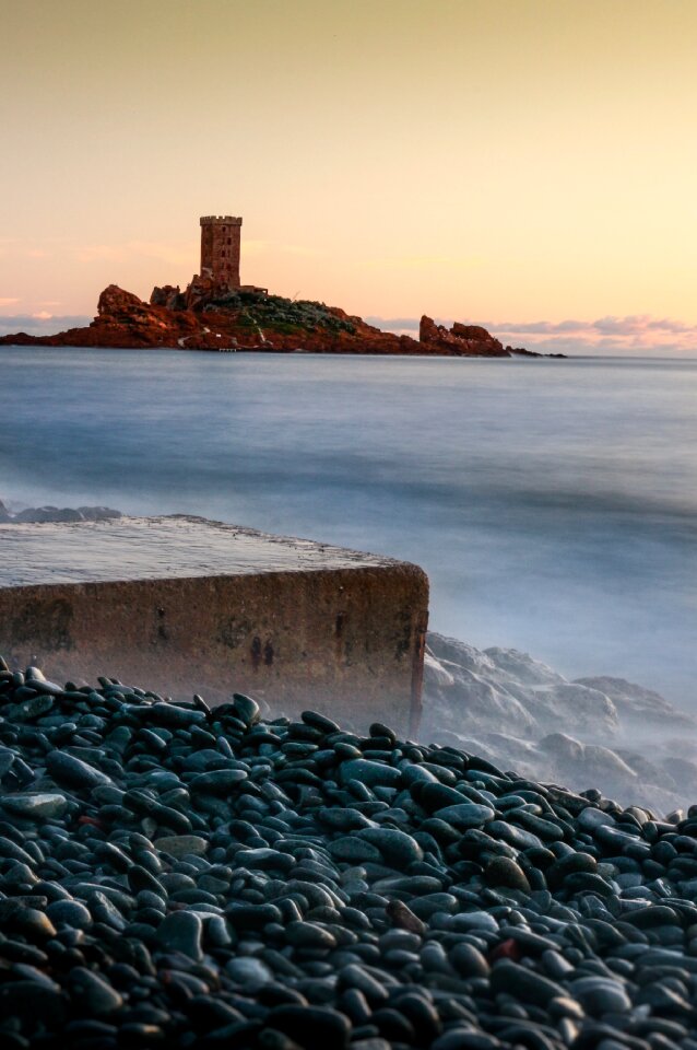 Golden lion sea landscape