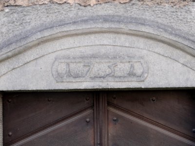 Jahreszahl über der Tür in der Kirche von Eichfeld (Rudolstadt)