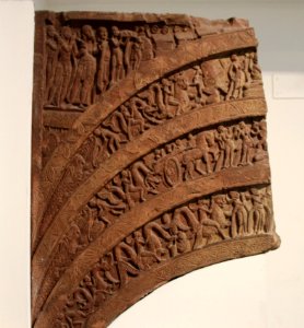 Jain decorated tympanum from Kankali Tila, Mathura, 15 CE