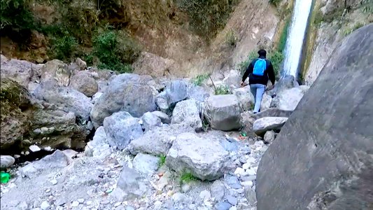 Jahripani waterfall on Kiling Trail Uttarakhand India