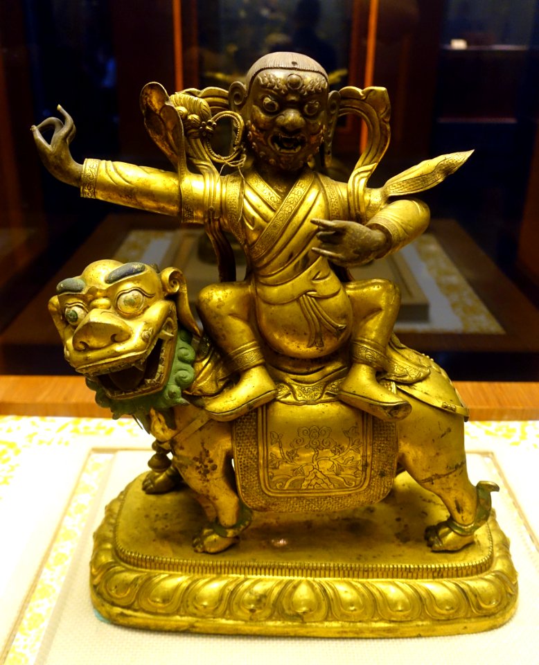 Jambhala, Tibet, 1644-1911 AD, gilt copper - Sichuan Provincial Museum - Chengdu, China - DSC04350