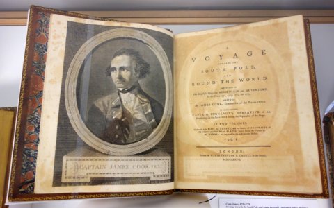 James Cook, 'A voyage towards the South Pole, and round the world', London, Printed for W. Strahan and T. Cadell, 1777, view 1 - Royal Ontario Museum - DSC03594