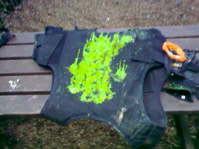 Kevlar with paintballs