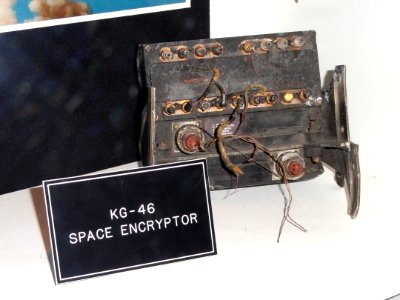 KG-46 Space Encryptor, retrieved after Titan rocket exploded on launch - National Cryptologic Museum - DSC07980