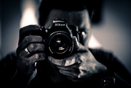 Self-portrait photo camera
