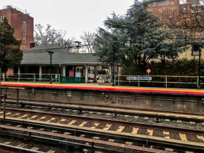 Kew Gardens LIRR station seen from LIRR train