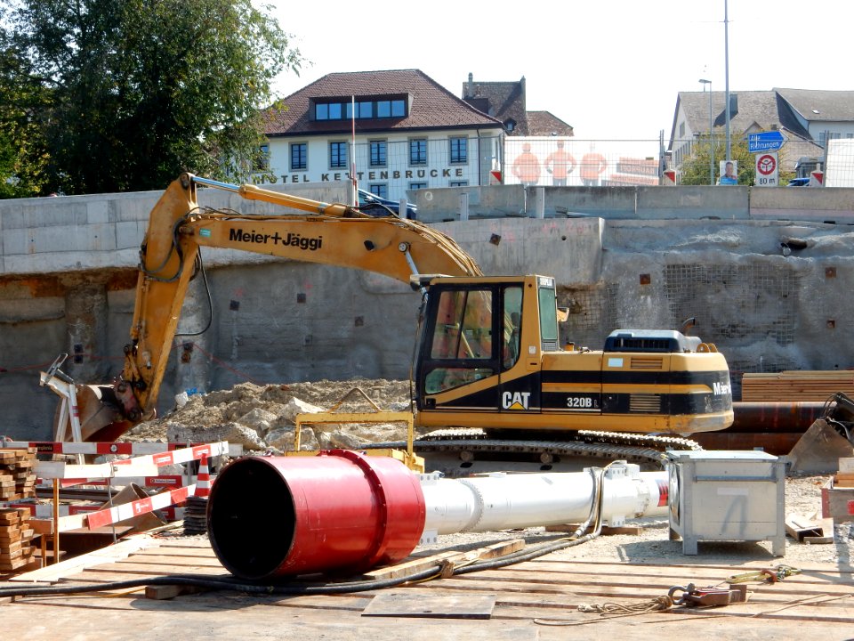Kettenbrücke Aarau Baustelle 2020 Richtung Aarau