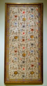 Kesi tapestry with lotus scroll design, China, Qing dynasty, 1700s AD, flat-weave brocade with silk and metallic threads - Portland Art Museum - Portland, Oregon - DSC08474