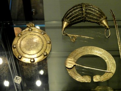 Kilpola hoard objects from Hiitola, including disk pendant from Byzantium, 12th to 13th century - National Museum of Finland - DSC04185