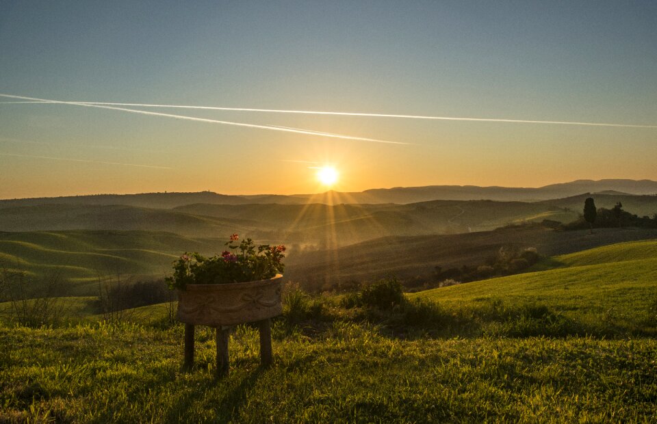 Sunset italy agriculture