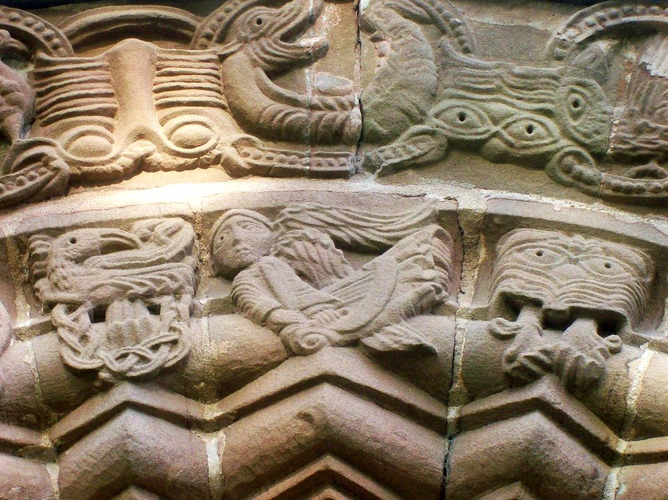 Kilpeck, detail of carved work round tympanum 2