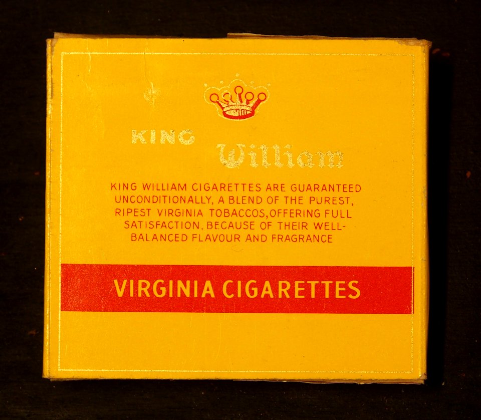 King William Virginia cigarettes backside, Lois Dobbelmann nv, Waddinxveen