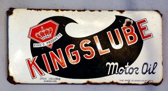 Kingslube enamel advertising sign